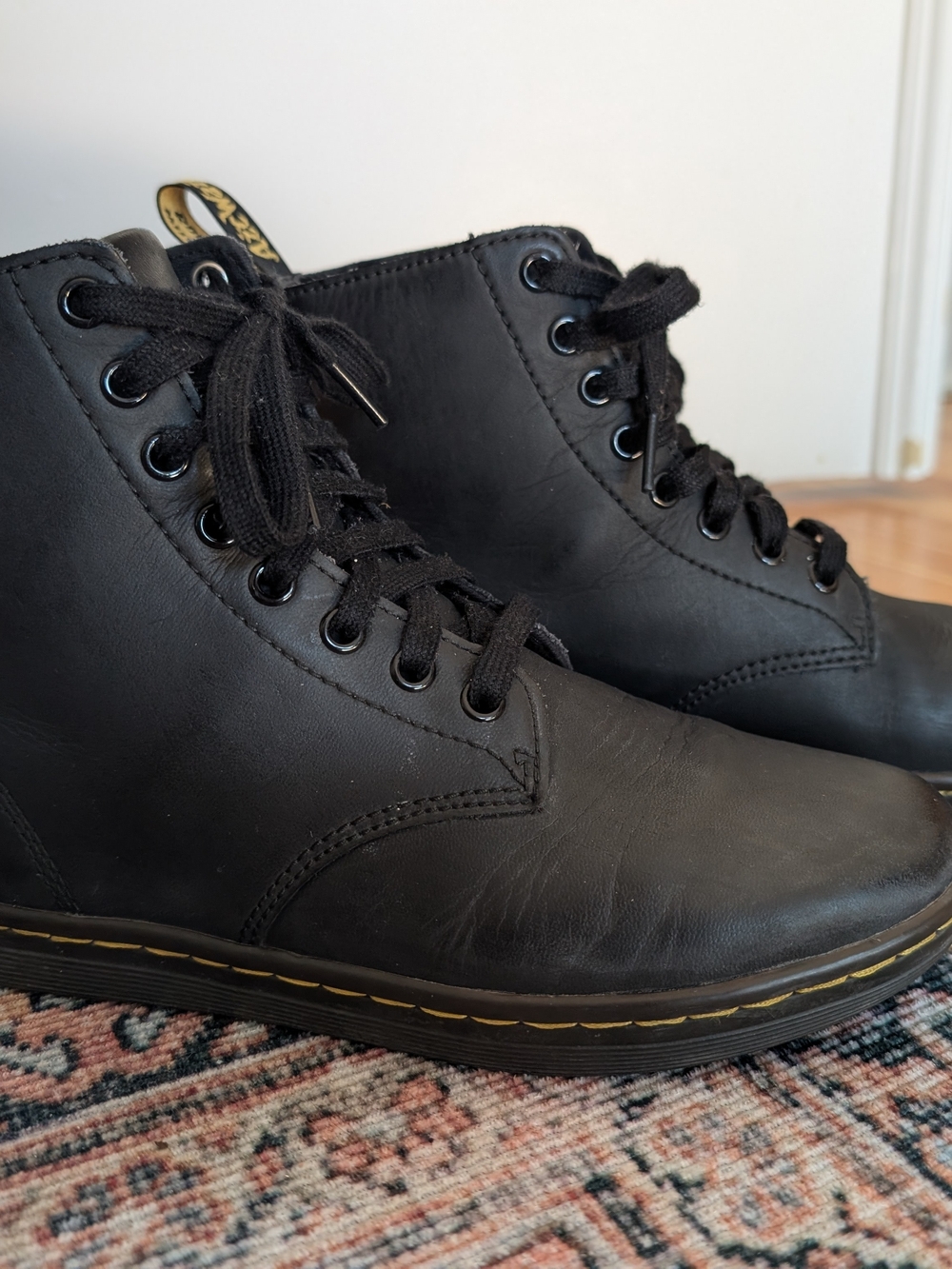 Dr. Martens Tobias Black Leather Lace-Up Boots
